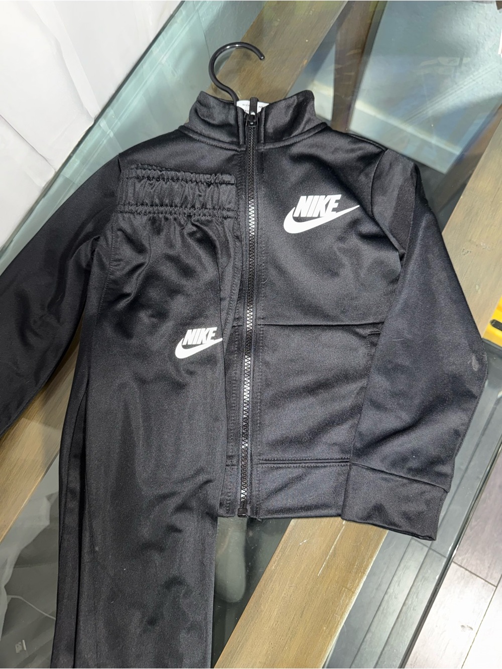 Nike Black Kids' Zip Track Jacket with White Logo